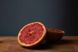 blood orange on a wooden table